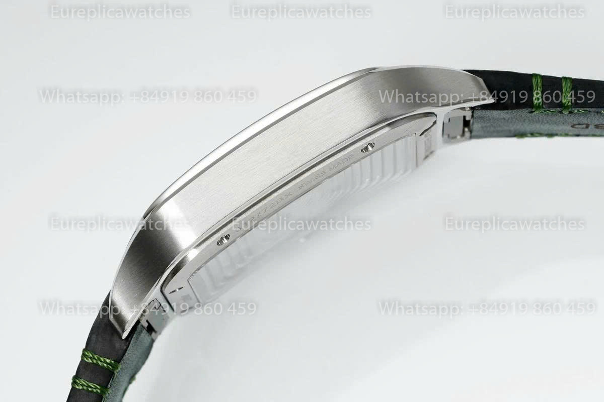 Rich Factory  Cartier Santos Skeleton RF Factory Green Leather Strap
