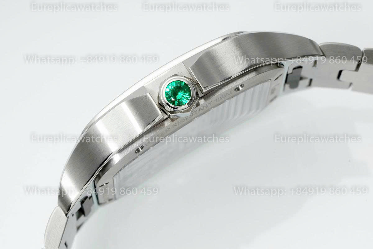 Rich Factory  Cartier Santos Skeleton RF Factory Green dial Steel Strap