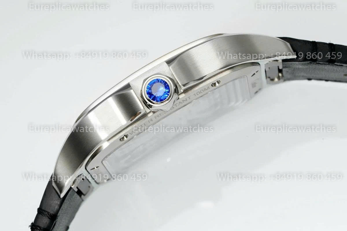 Rich Factory  Cartier Santos Skeleton RF Factory White Leather Strap