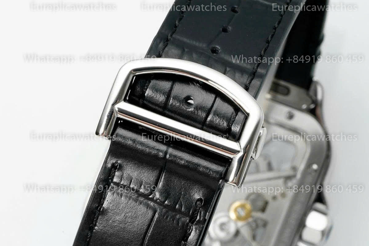 Rich Factory  Cartier Santos Skeleton RF Factory White Leather Strap