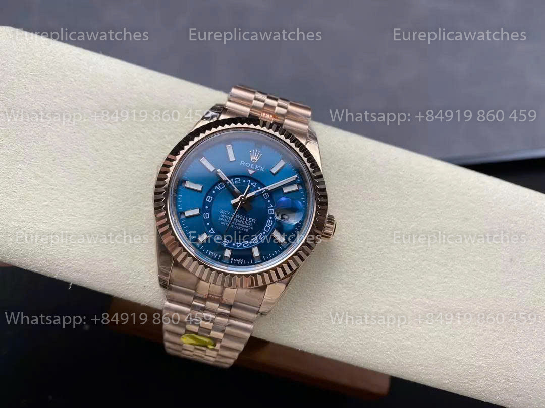 Noob Factory Rolex Sky-Dweller M336935 Roségold Blaues Zifferblatt