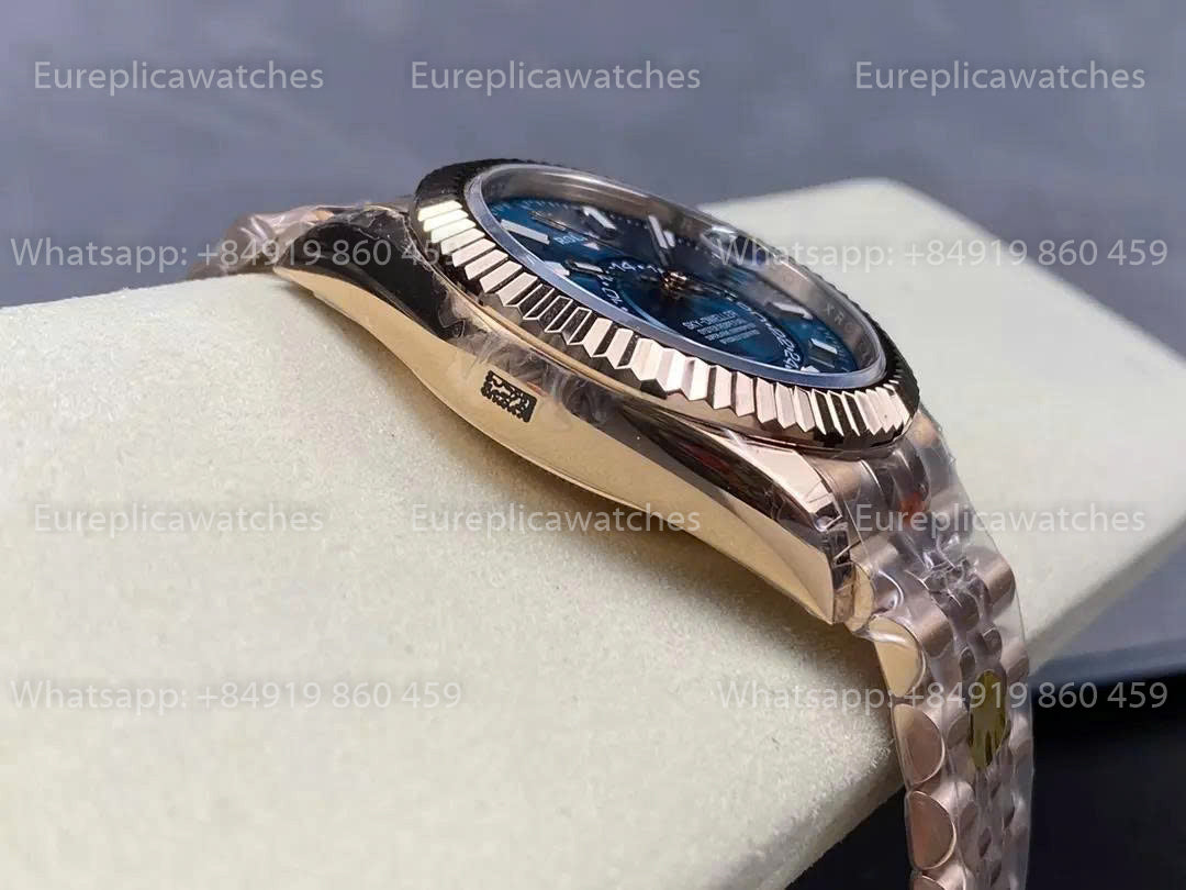 Noob Factory Rolex Sky-Dweller M336935 Roségold Blaues Zifferblatt