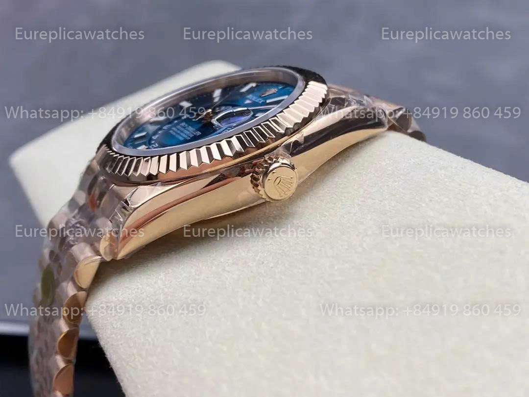 Noob Factory Rolex Sky-Dweller M336935 Roségold Blaues Zifferblatt