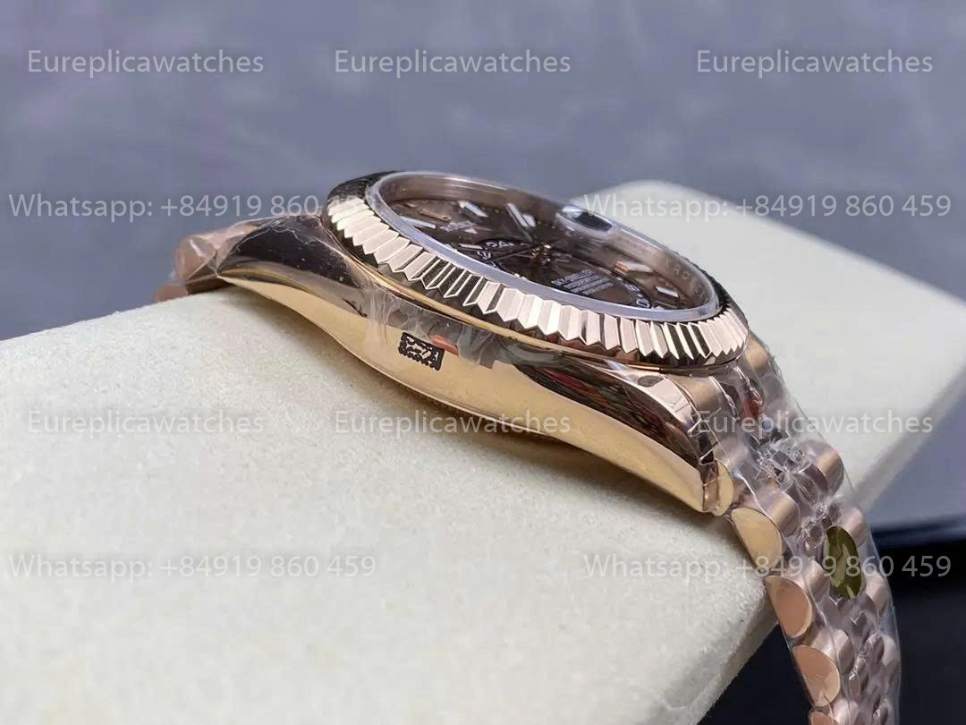 Noob Factory Rolex Sky Dweller M336935 Rose Gold Brown Dial