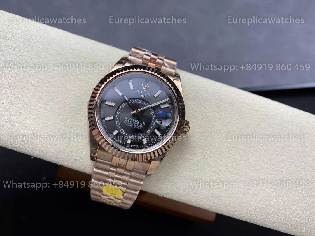 Noob Factory Rolex Sky Dweller M336935 Rose Gold Grey Dial