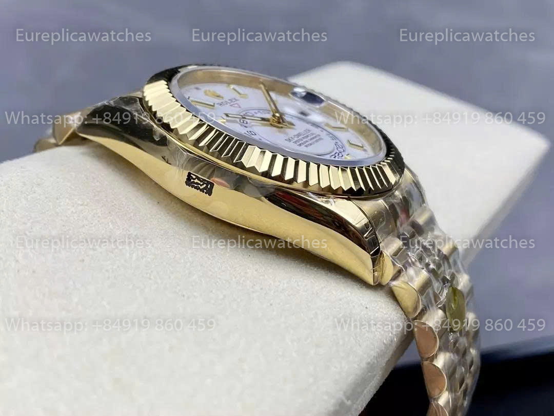 Noob Factory Rolex Sky Dweller M336938 Yellow Gold White Dial