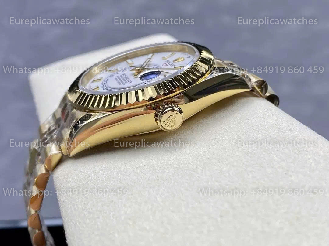 Noob Factory Rolex Sky Dweller M336938 Yellow Gold White Dial