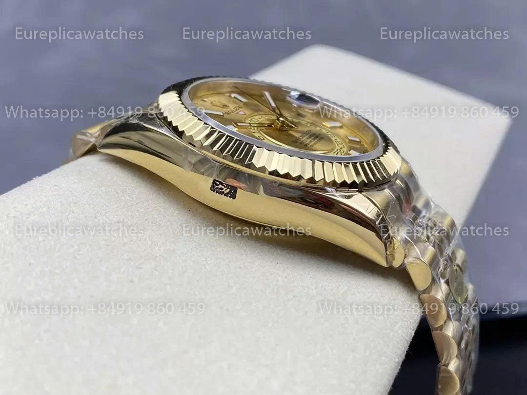 Noob Factory Rolex Sky Dweller M336938 Yellow Gold Yellow Dial