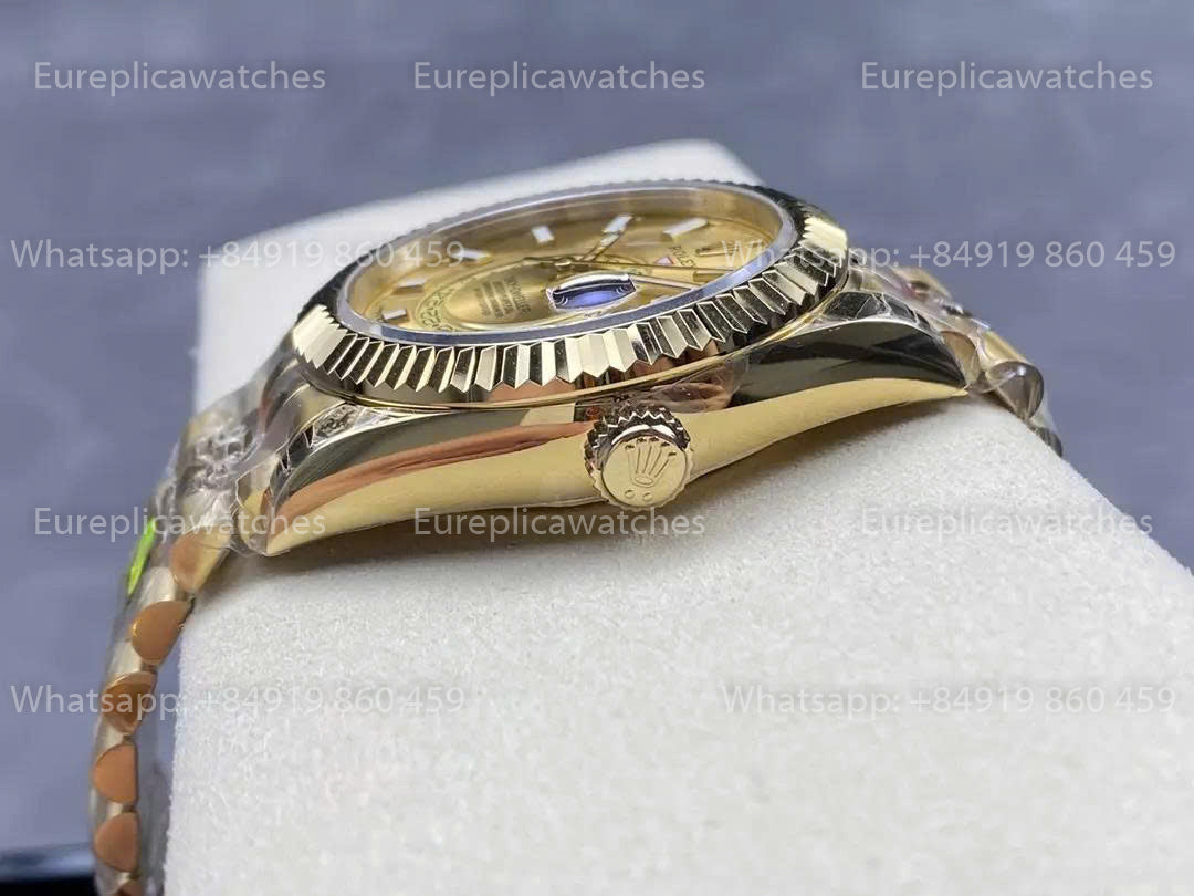 Noob Factory Rolex Sky Dweller M336938 Yellow Gold Yellow Dial