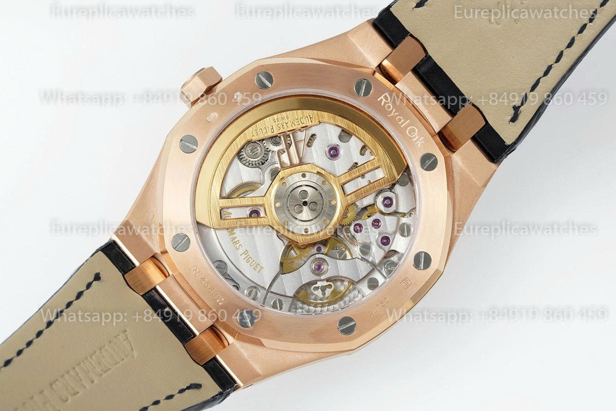 DDF Factory Audemars Piguet Royal Oak 15510ST 41mm Black Dial Leather Strap Rose Gold