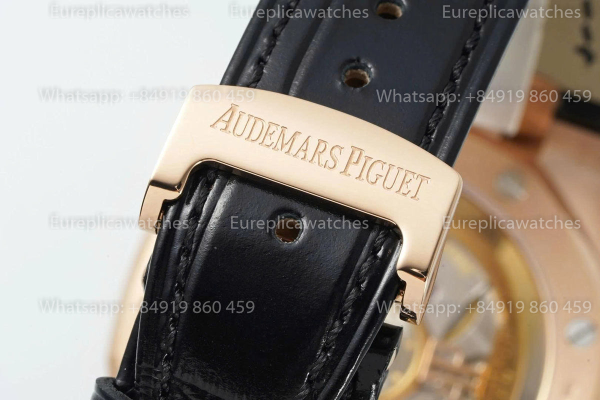 DDF Factory Audemars Piguet Royal Oak 15510ST 41mm Black Dial Leather Strap Rose Gold