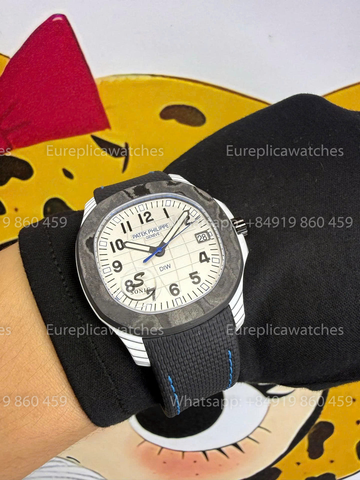 Sonic Factory Patek Philippe Aquanaut 5167 White Dial Black Fabric Strap