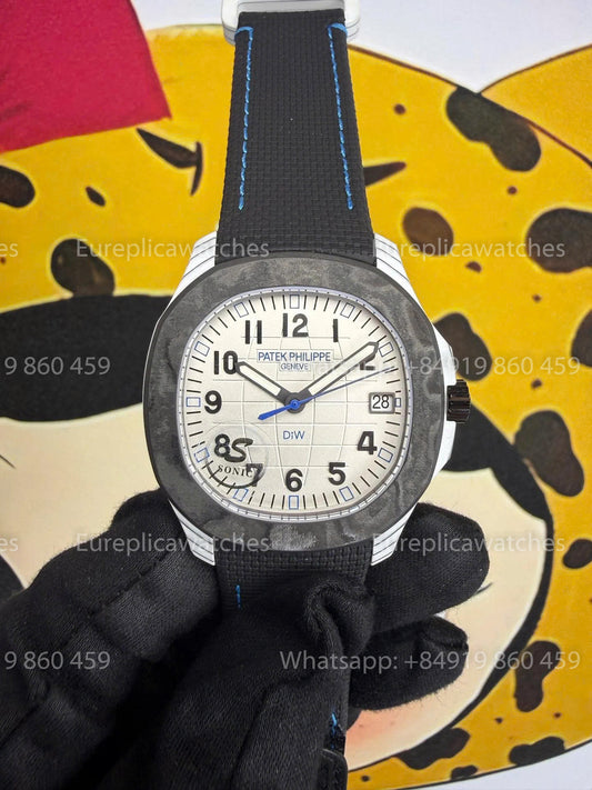 Sonic Factory Patek Philippe Aquanaut 5167 White Dial Black Fabric Strap