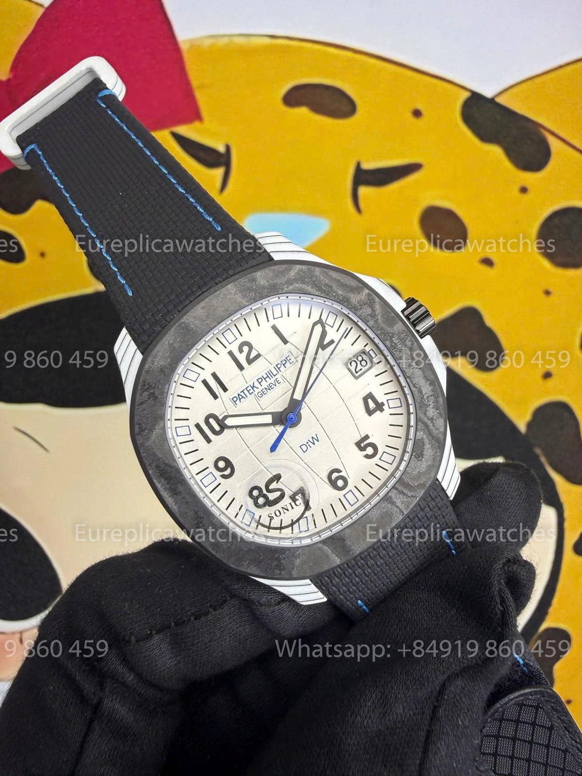 Sonic Factory Patek Philippe Aquanaut 5167 White Dial Black Fabric Strap