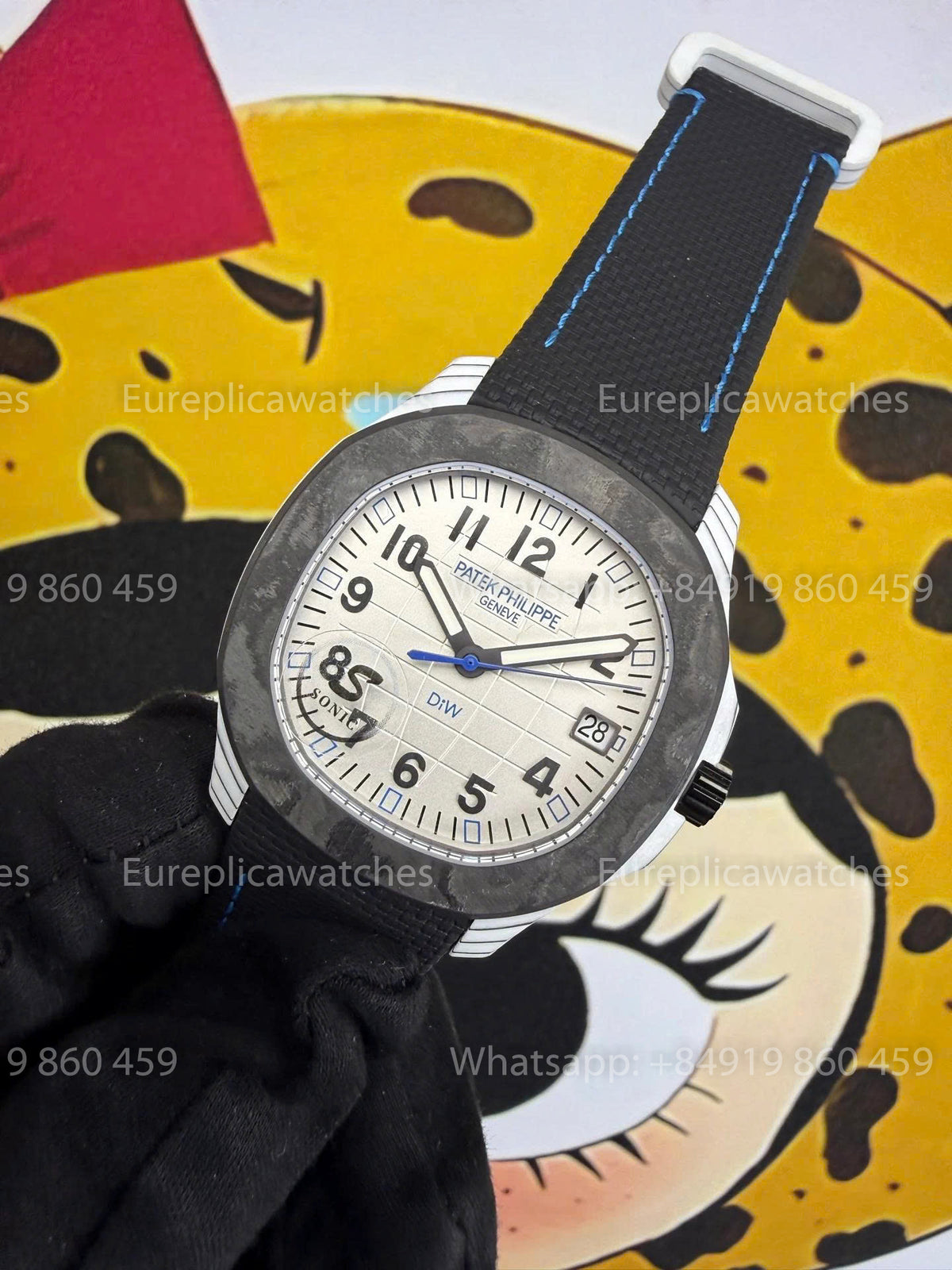 Sonic Factory Patek Philippe Aquanaut 5167 White Dial Black Fabric Strap