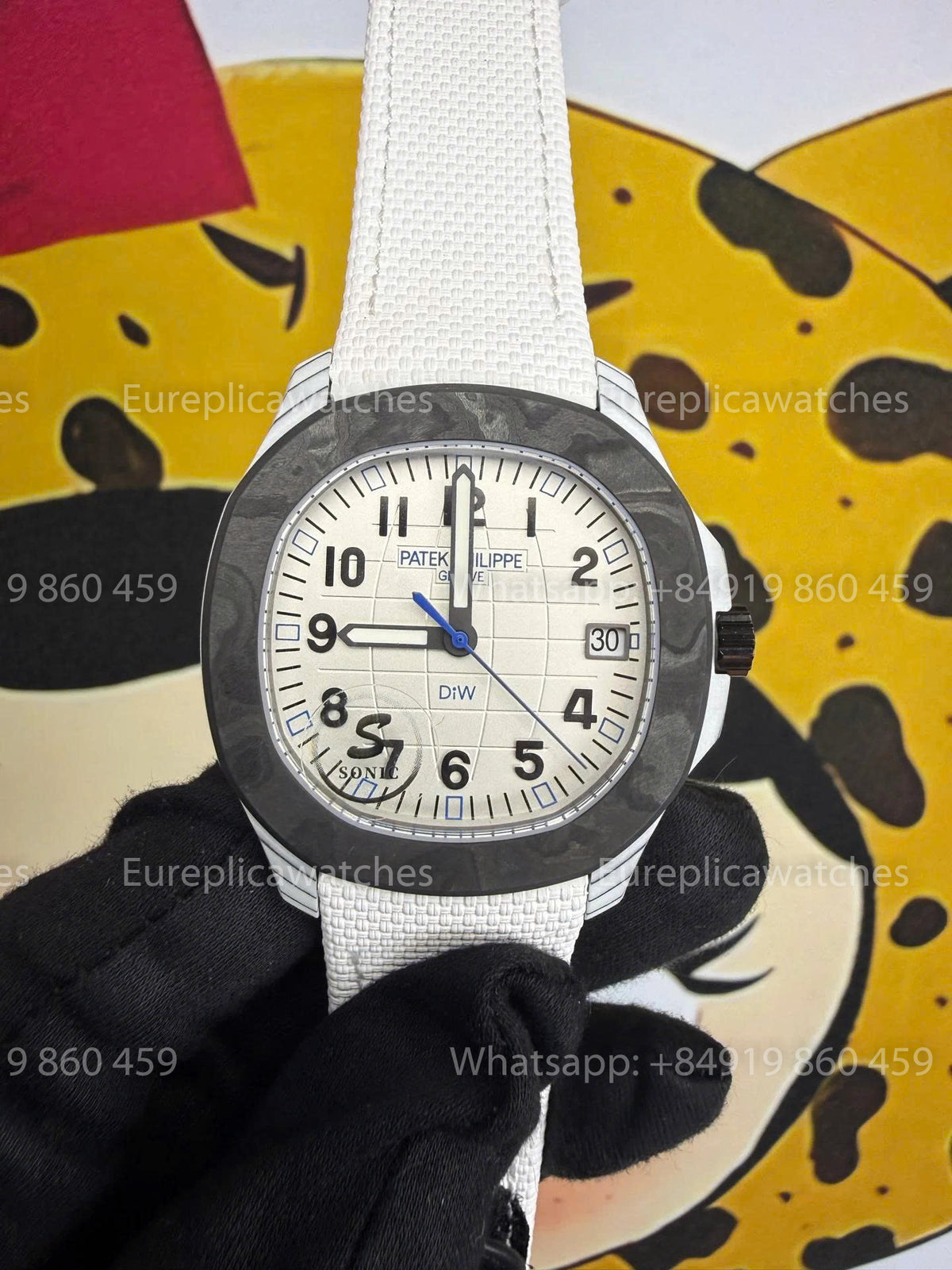 Sonic Factory Patek Philippe Aquanaut 5167 White Dial White Fabric Strap