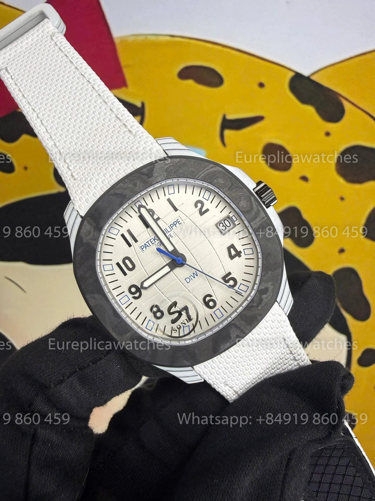 Sonic Factory Patek Philippe Aquanaut 5167 White Dial White Fabric Strap