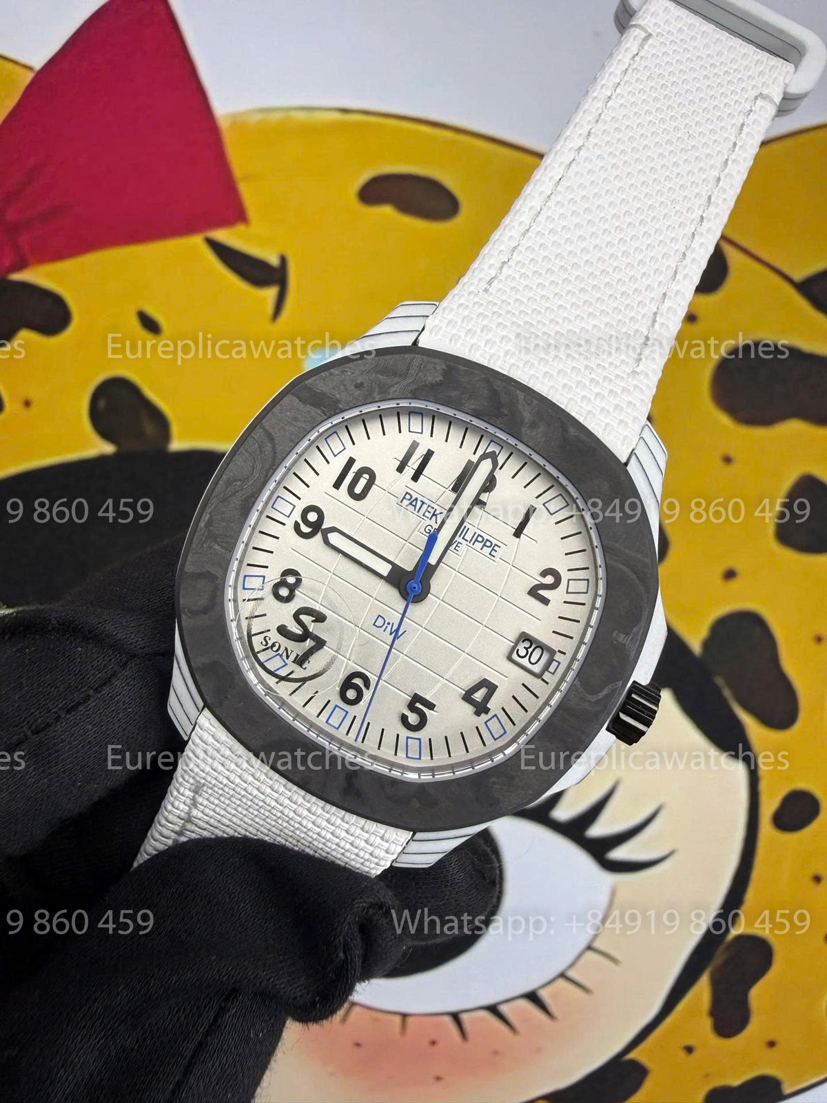 Sonic Factory Patek Philippe Aquanaut 5167 White Dial White Fabric Strap