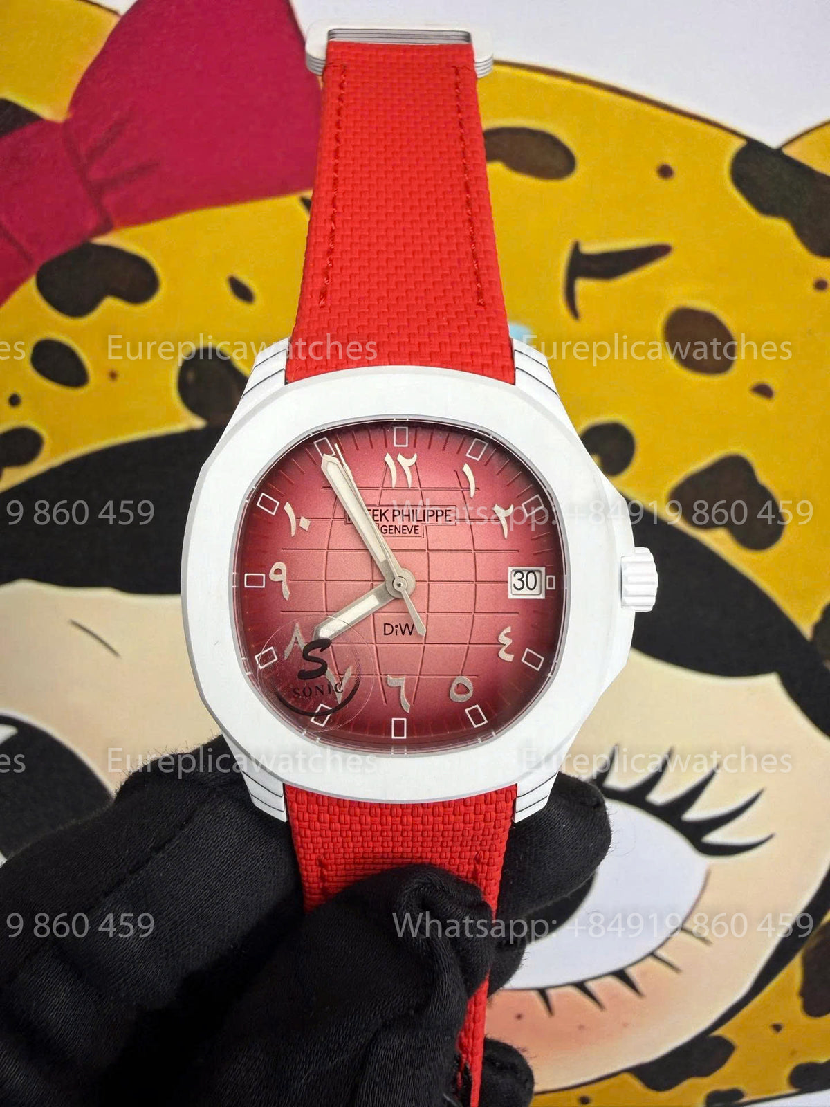 Sonic Factory Patek Philippe Aquanaut 5167 Red Dial and Fabric Strap