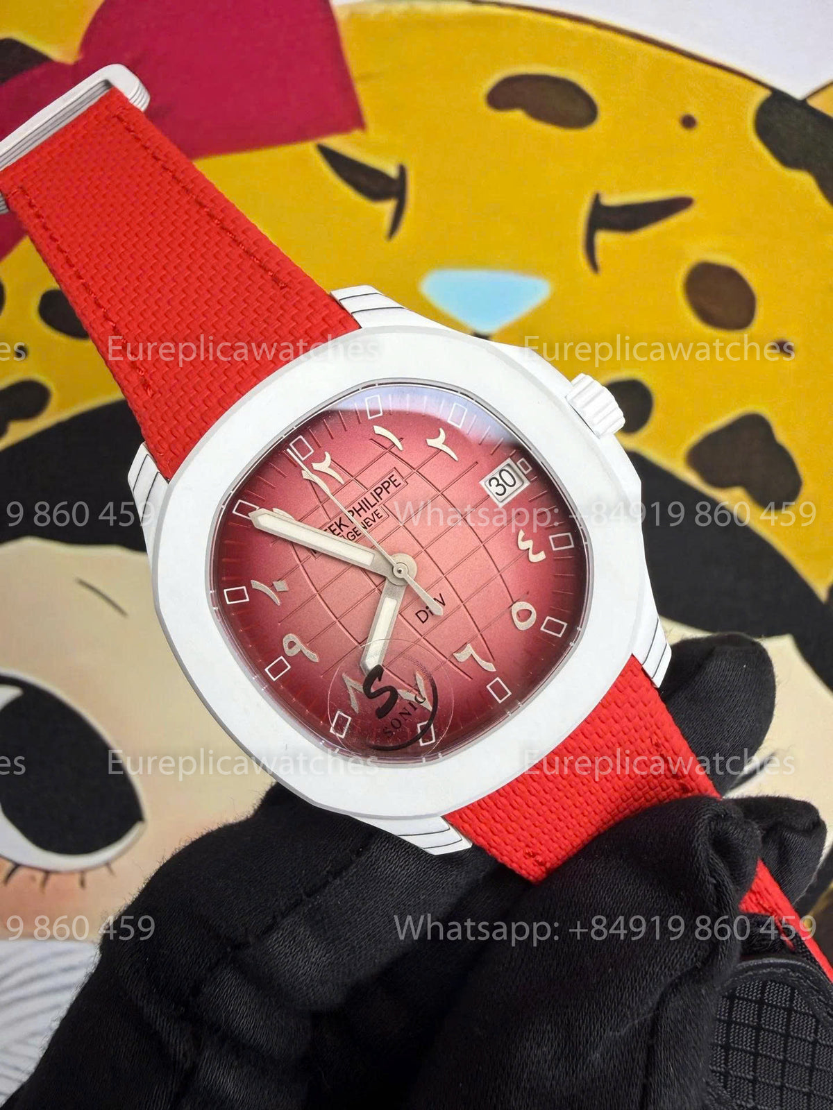 Sonic Factory Patek Philippe Aquanaut 5167 Red Dial and Fabric Strap
