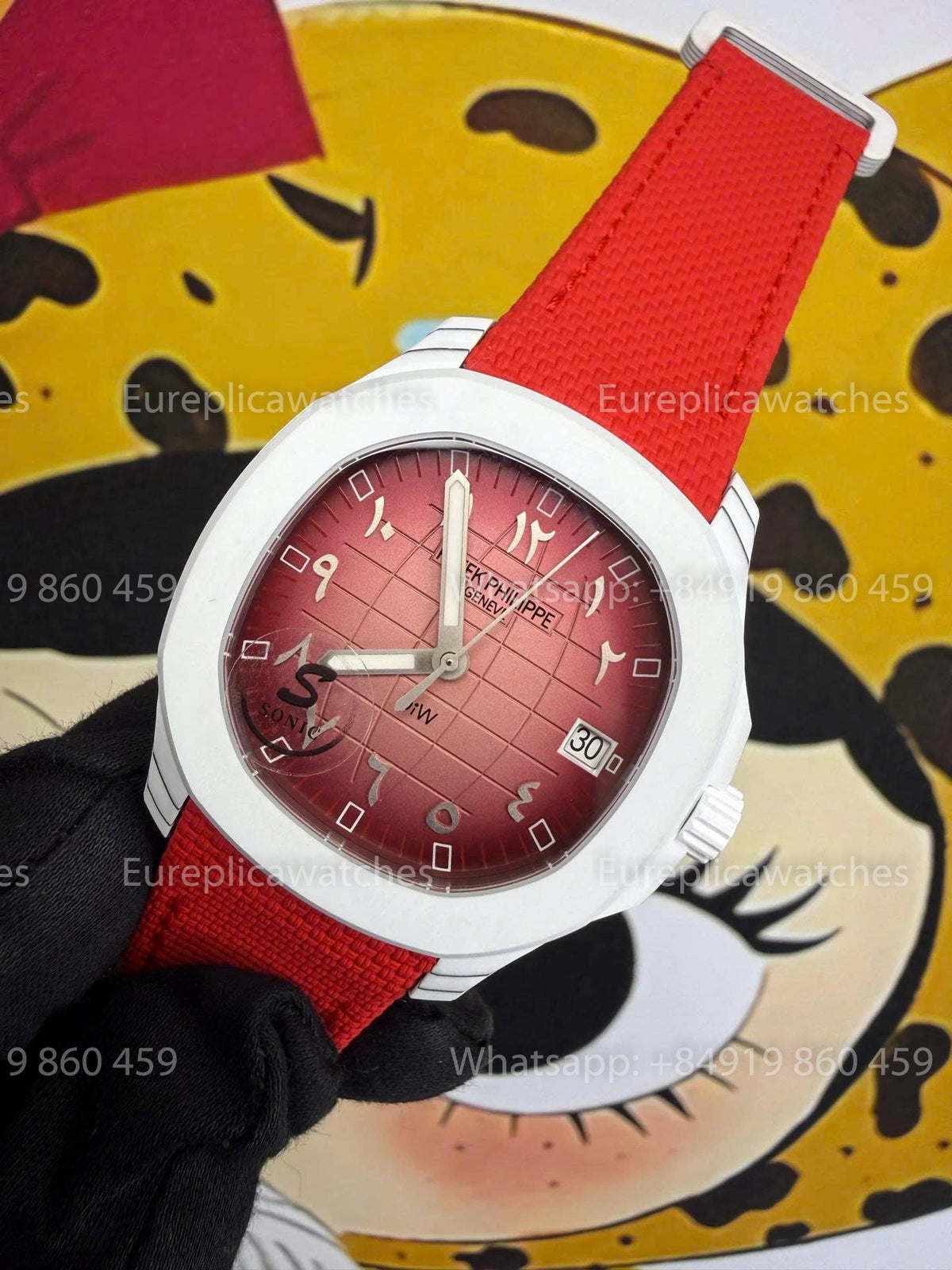 Sonic Factory Patek Philippe Aquanaut 5167 Red Dial and Fabric Strap