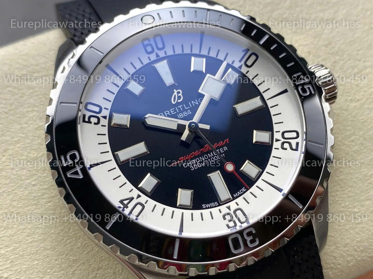 TF Factory Breitling Superocean 44 schwarze Lünette und Kautschukarmband