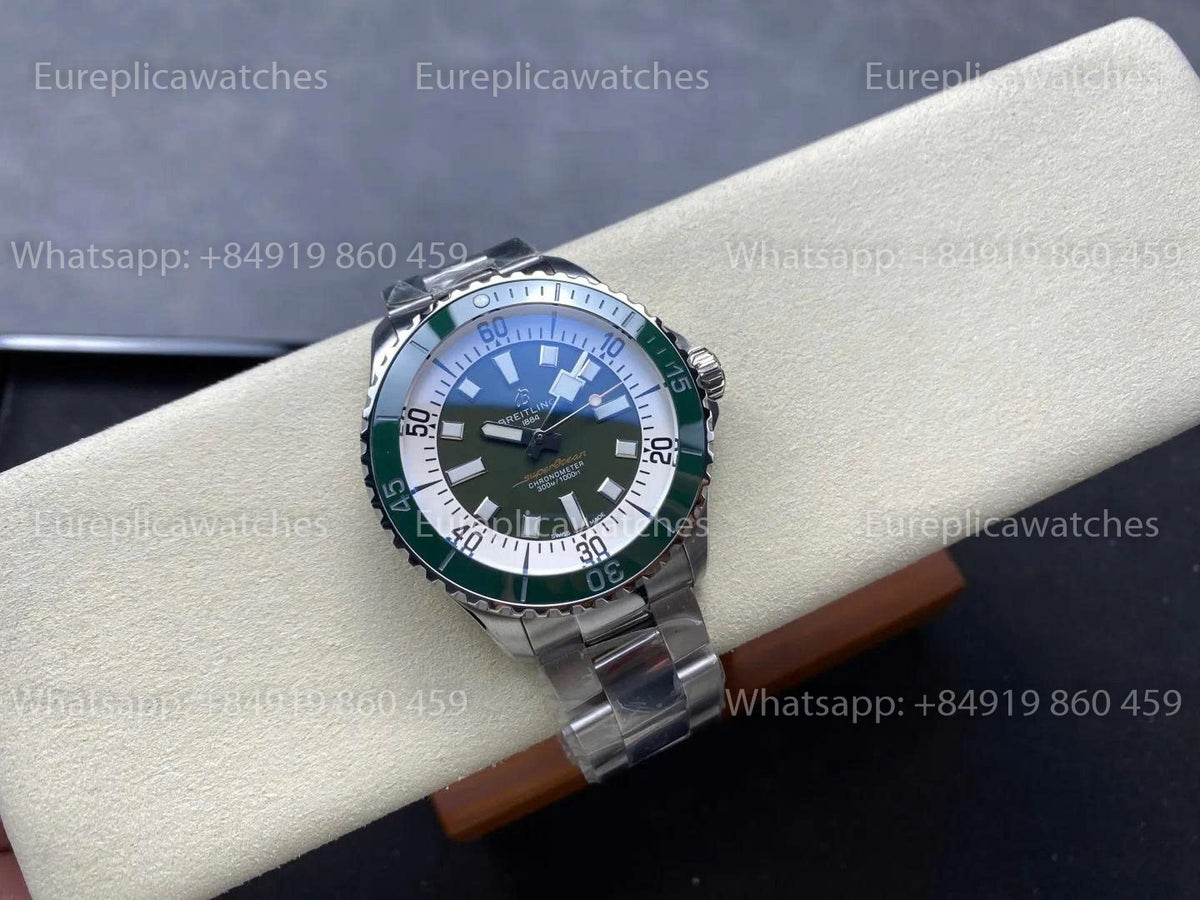 TF Factory Breitling Superocean 44 Green Bezel and Stainless Steel Strap