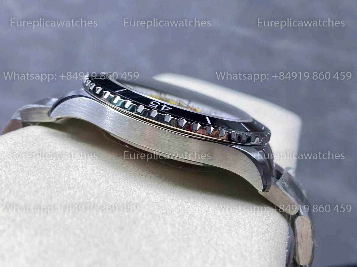 TF Factory Breitling Superocean 44 Black Bezel Yellow Dial and Stainless Steel Strap