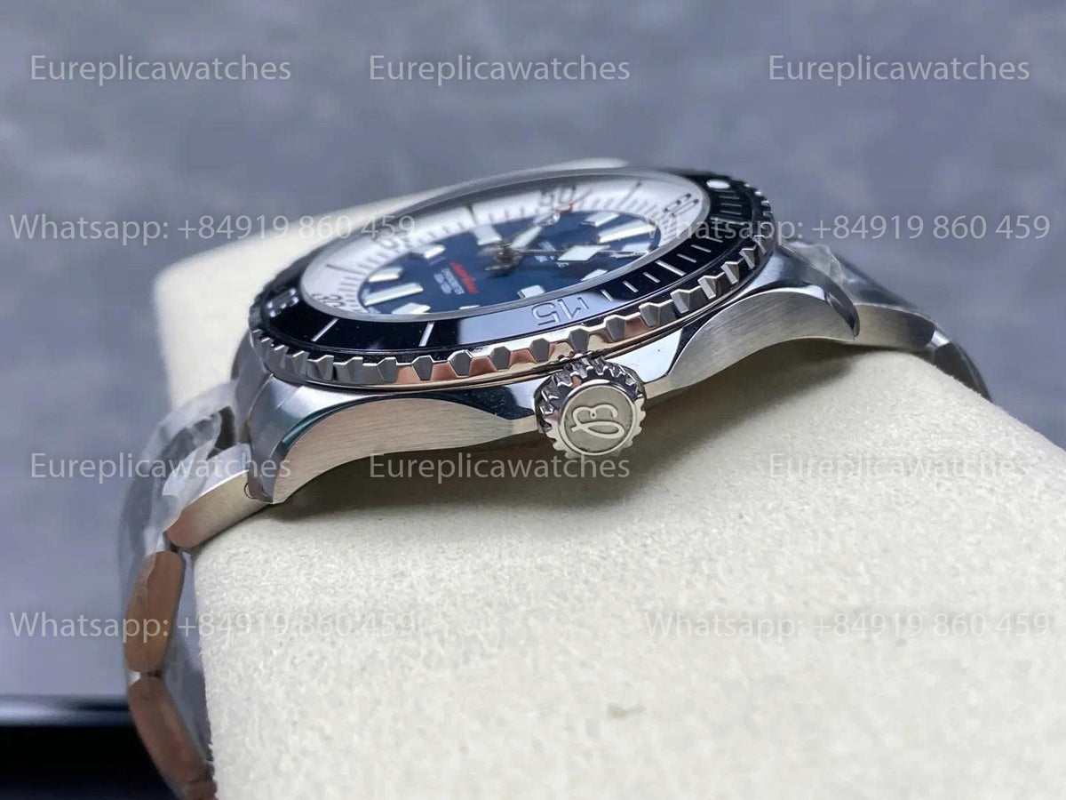 TF Factory Breitling Superocean 44 Black Bezel Blue Dial and Stainless Steel Strap
