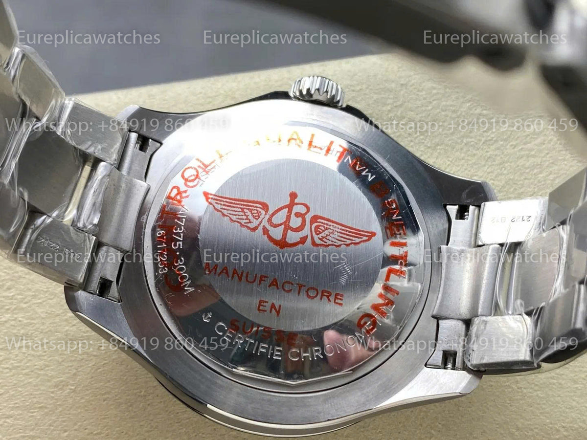 TF Factory Breitling Superocean 44 Black Bezel Blue Dial and Stainless Steel Strap