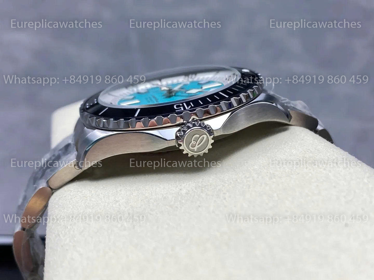 TF Factory Breitling Superocean 44 Black Bezel Turquoise Dial and Stainless Steel Strap