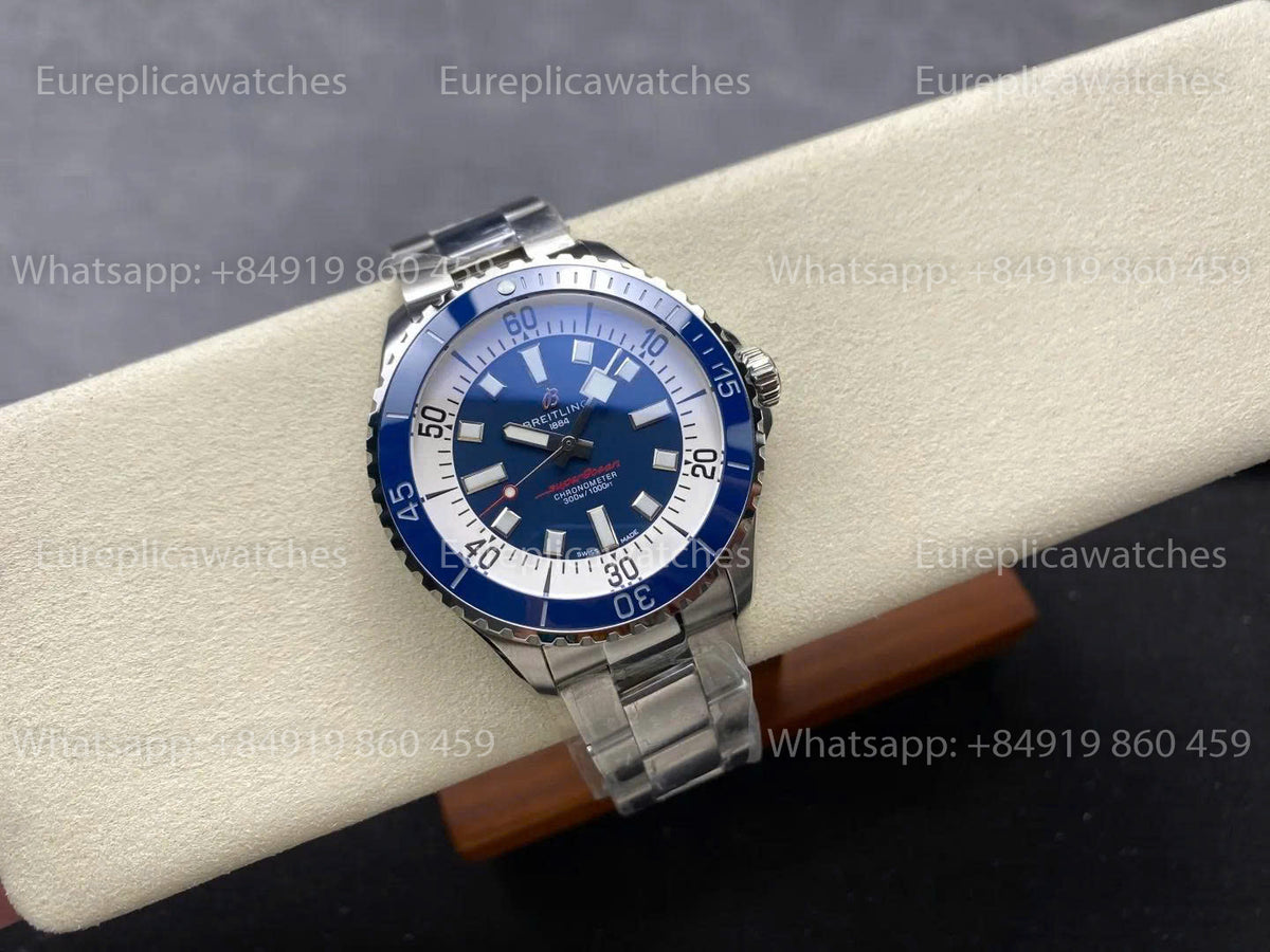 TF Factory Breitling Superocean 44 Blue Bezel and Blue Dial SS strap