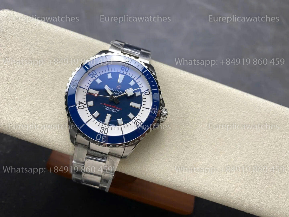 TF Factory Breitling Superocean 44 Blue Bezel and Blue Dial SS strap