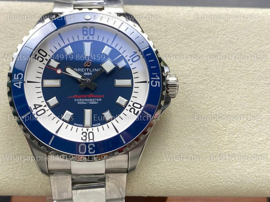 TF Factory Breitling Superocean 44 Blue Bezel and Blue Dial SS strap
