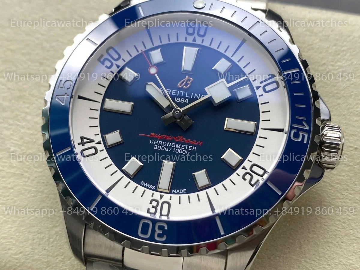 TF Factory Breitling Superocean 44 Blue Bezel and Blue Dial SS strap