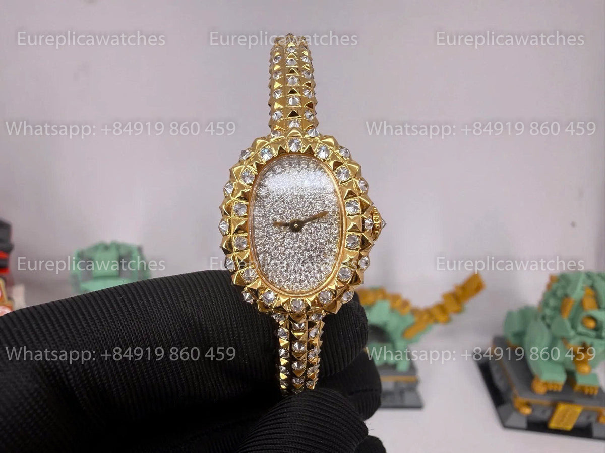 BBAF Cartier Baignoire 18.7mm YG – 18K Gold-Plated Moissanite Edition