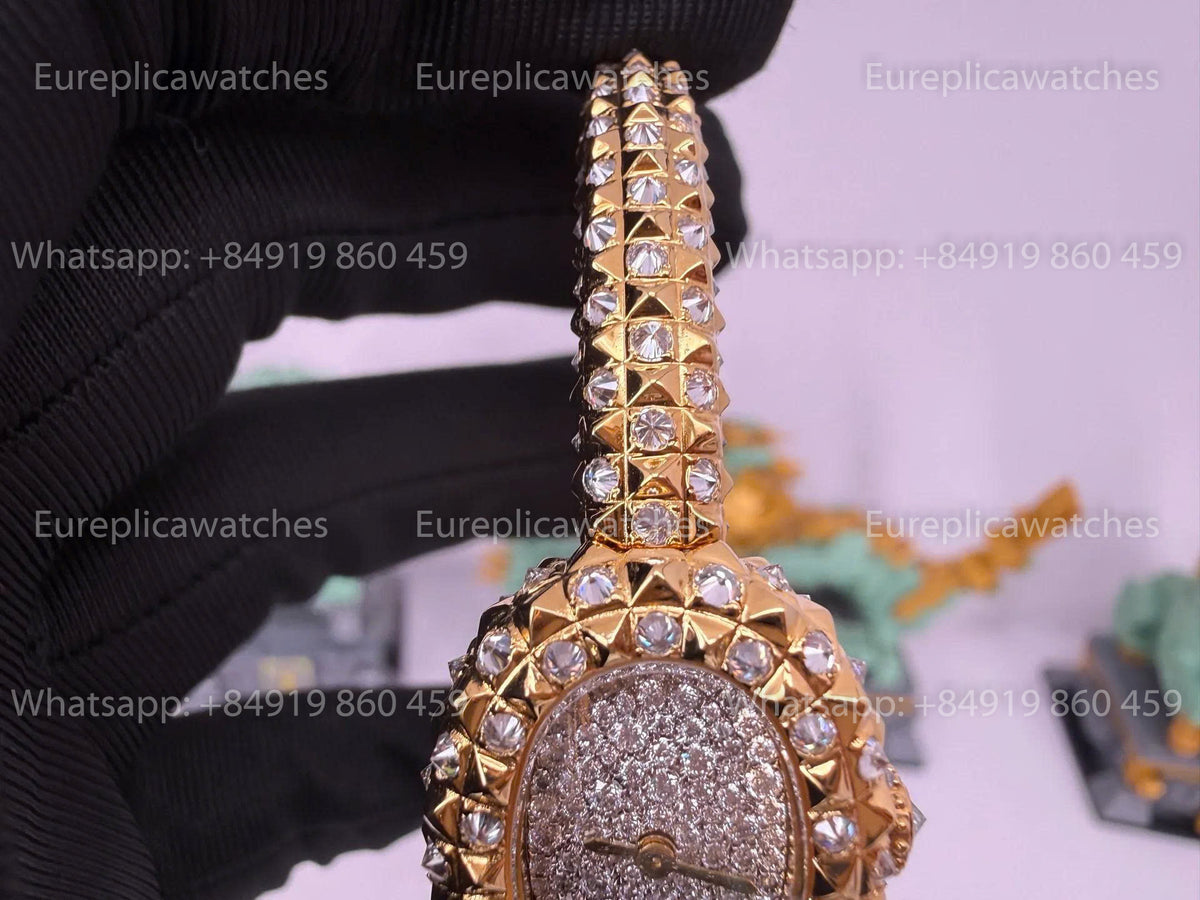 BBAF Cartier Baignoire 18.7mm YG – 18K Gold-Plated Moissanite Edition