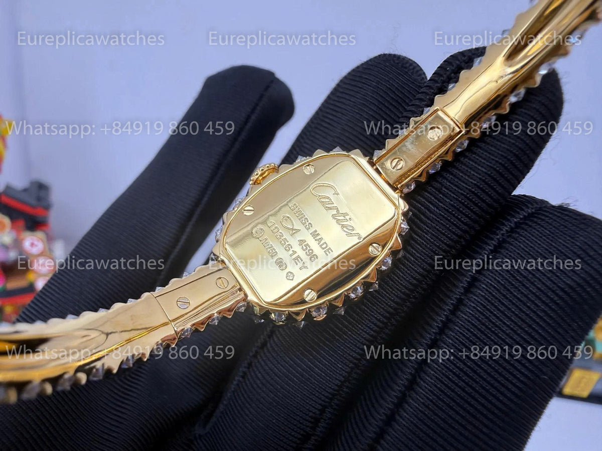 BBAF Cartier Baignoire 18.7mm YG – 18K Gold-Plated Moissanite Edition