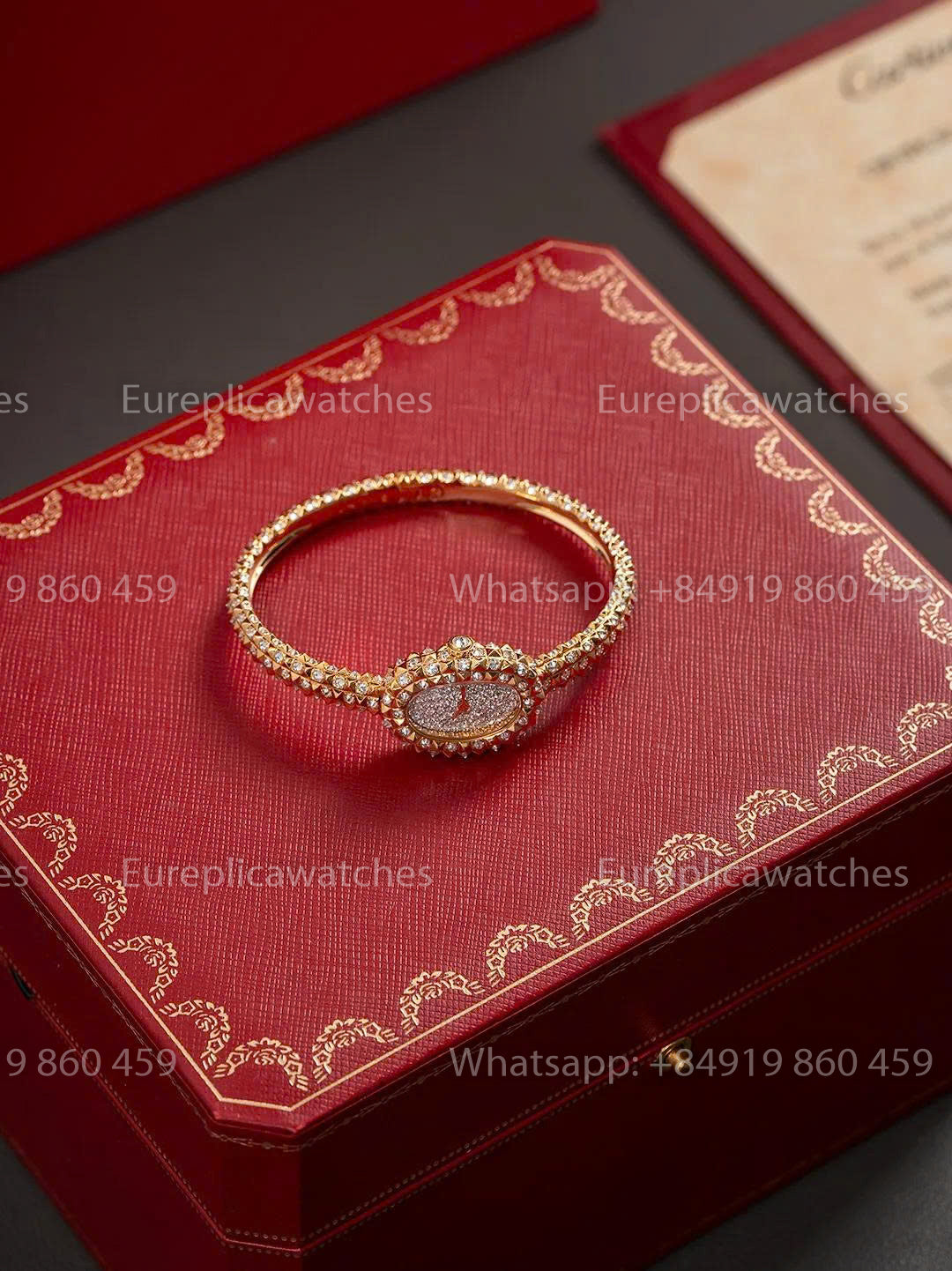 BBAF Cartier Baignoire 18.7mm YG – 18K Gold-Plated Moissanite Edition