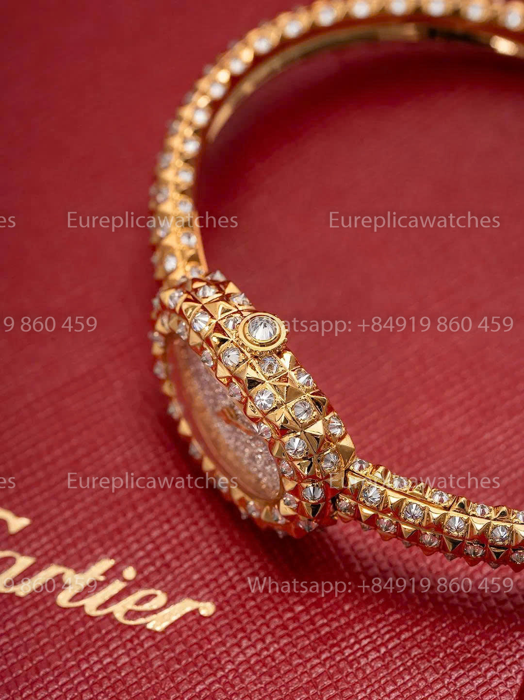 BBAF Cartier Baignoire 18.7mm YG – 18K Gold-Plated Moissanite Edition