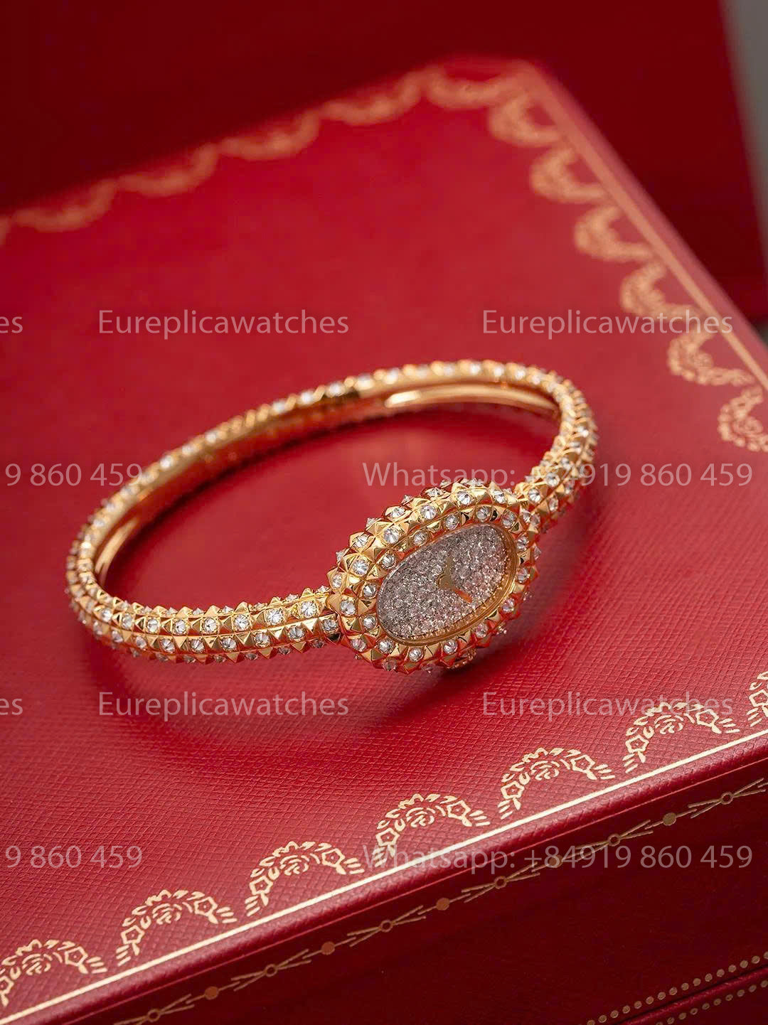BBAF Cartier Baignoire 18.7mm YG – 18K Gold-Plated Moissanite Edition