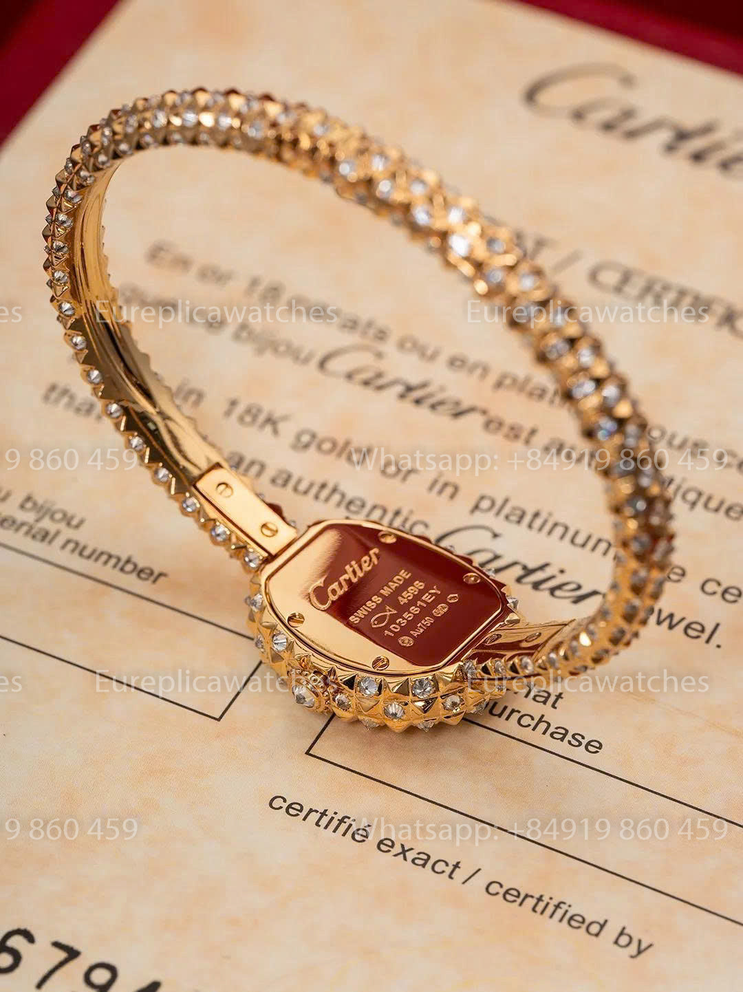 BBAF Cartier Baignoire 18.7mm YG – 18K Gold-Plated Moissanite Edition