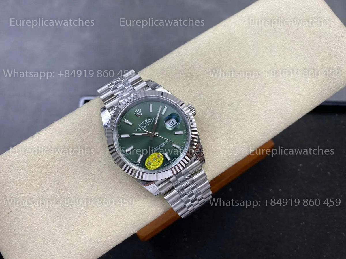 VS Factory Rolex Datejust 41mm 126334 V3 – Grünes Strichindex-Zifferblatt | Unruh mit freier Spirale