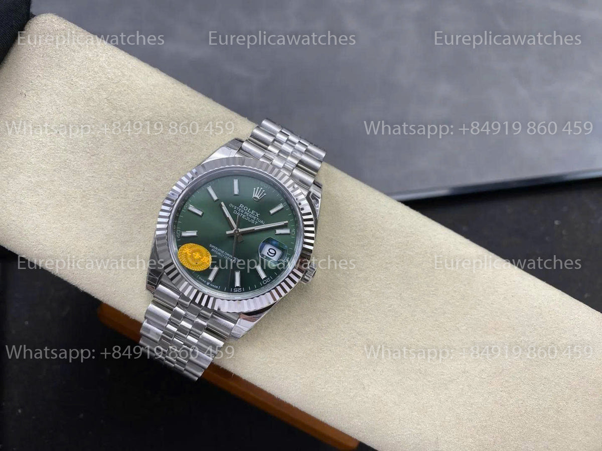 VS Factory Rolex Datejust 41mm 126334 V3 – Grünes Strichindex-Zifferblatt | Unruh mit freier Spirale