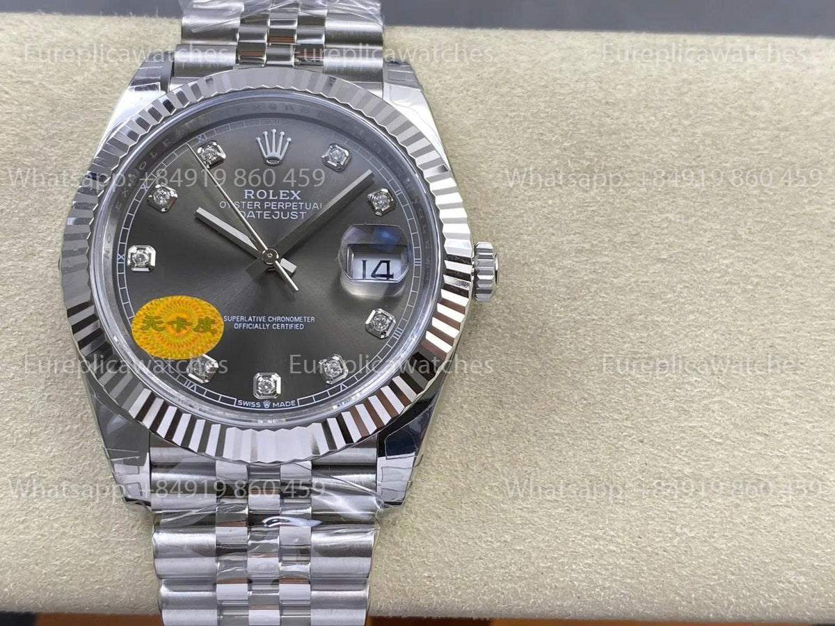 VSF Rolex Datejust 41mm M126334 V3 – Graues Zifferblatt, freischwingende Unruh, VS Factory