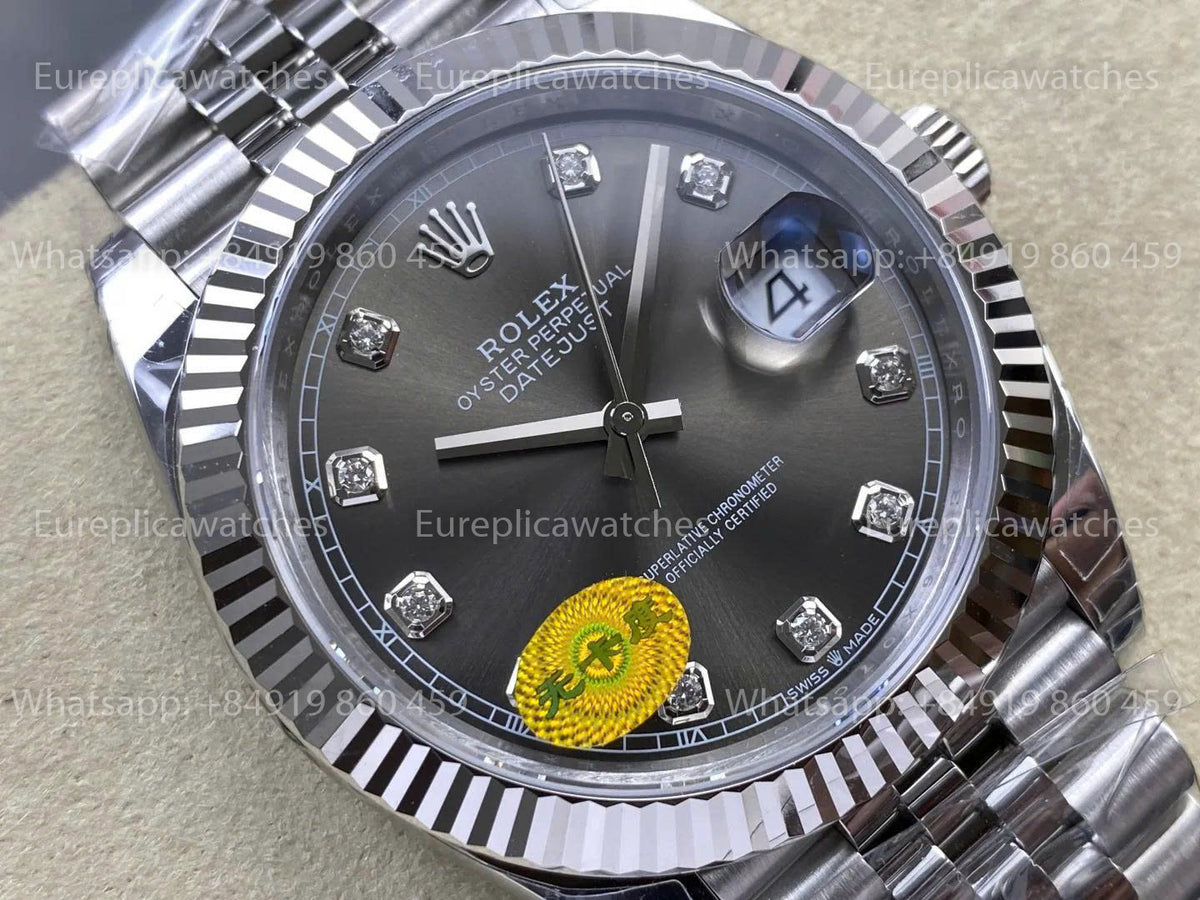 VSF Rolex Datejust 41mm M126334 V3 – Graues Zifferblatt, freischwingende Unruh, VS Factory