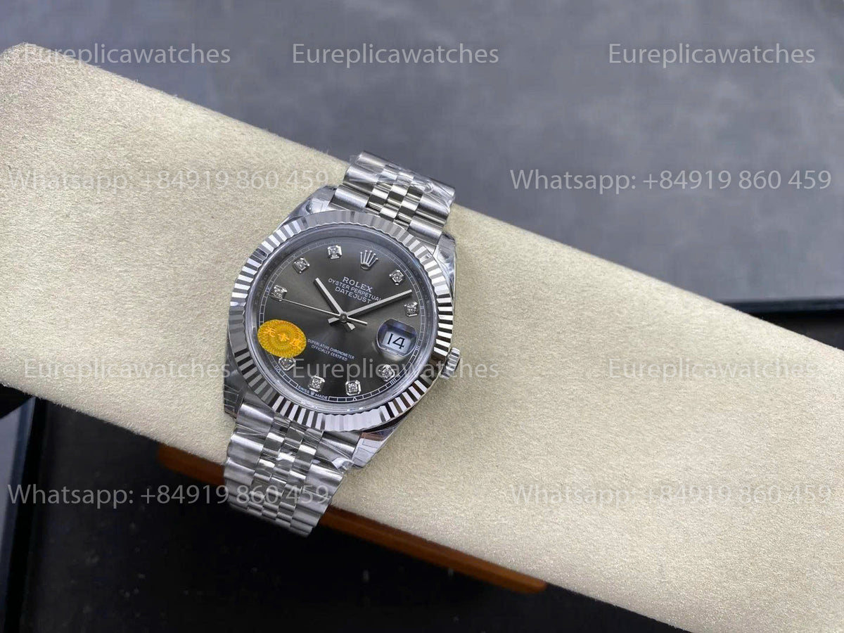 VSF Rolex Datejust 41mm M126334 V3 – Graues Zifferblatt, freischwingende Unruh, VS Factory