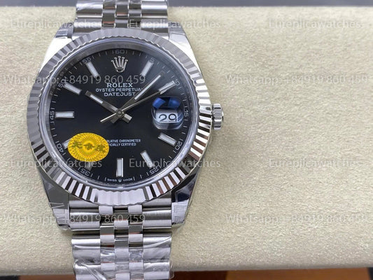 VSF Rolex Datejust 41mm 126334 Black Dial V3   Free-Sprung VS Factory