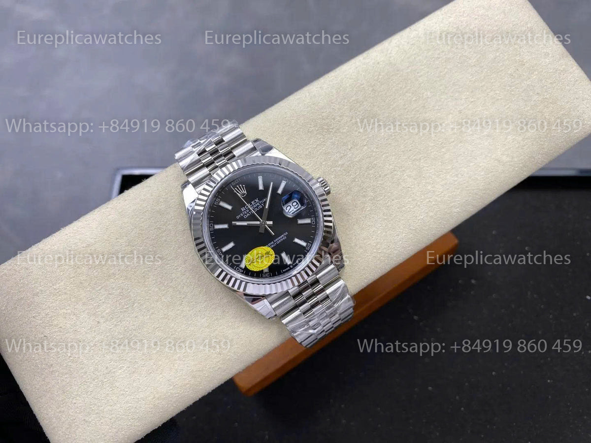 VSF Rolex Datejust 41mm 126334 Black Dial V3   Free-Sprung VS Factory