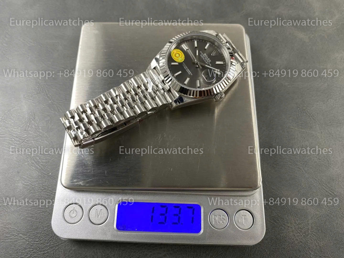 VSF Rolex Datejust 41mm M126334 Graues Zifferblatt V3   Freischwingende Unruh VS Factory